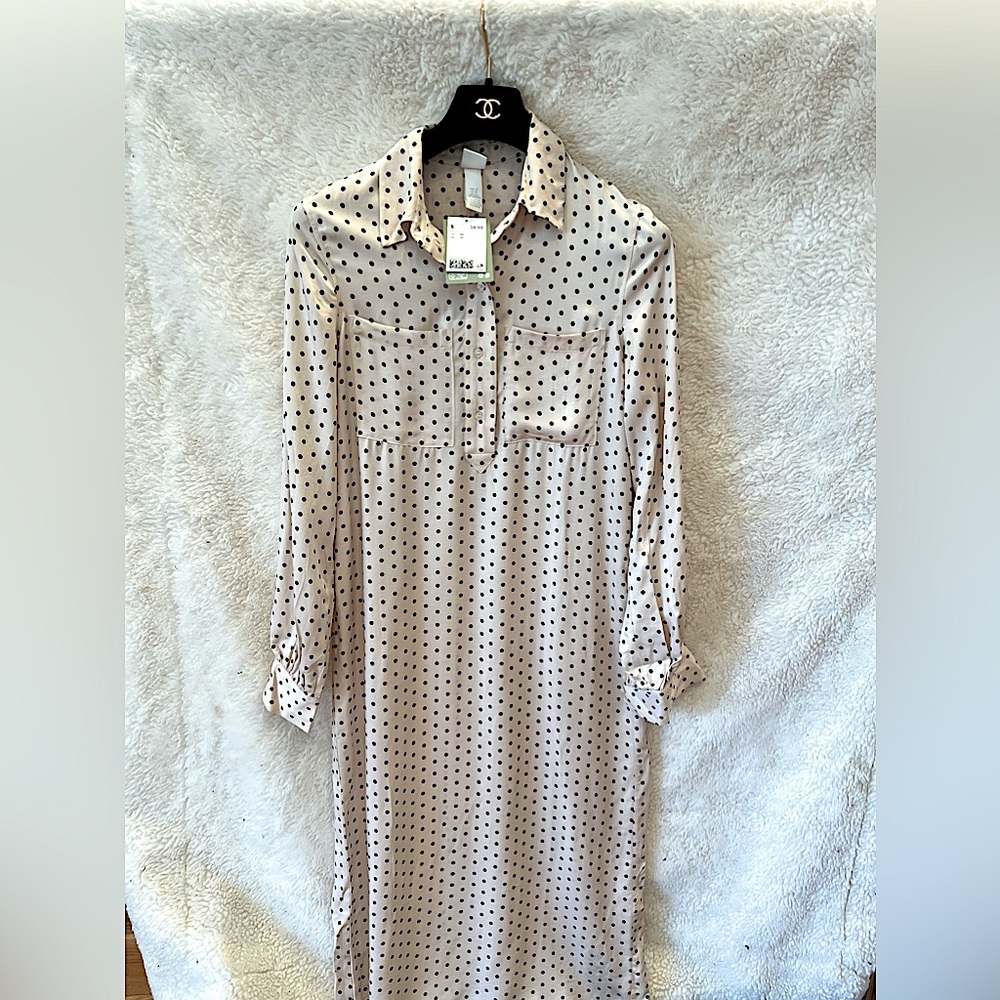 H&M Cream Floor Length Polka Dot Size XS